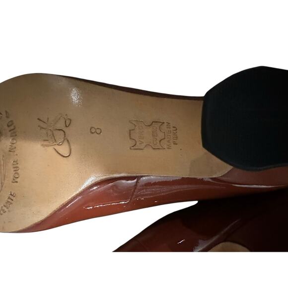 *SOLD* EUC John Fluevog Classy Triple Strap Mary Jane Heels Red Brown Size 8/8.5 - Picture 7 of 9